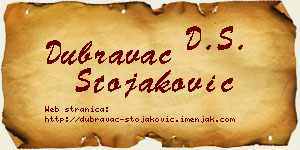 Dubravac Stojaković vizit kartica